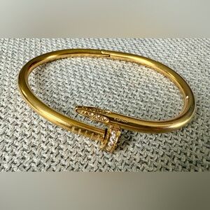 Unisex Nail Bracelet yellow Gold stainless steel Stylish, Elegant bracelet